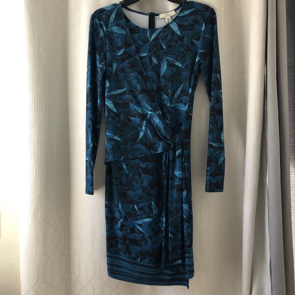 Wrap Front Long Sleeve Dress